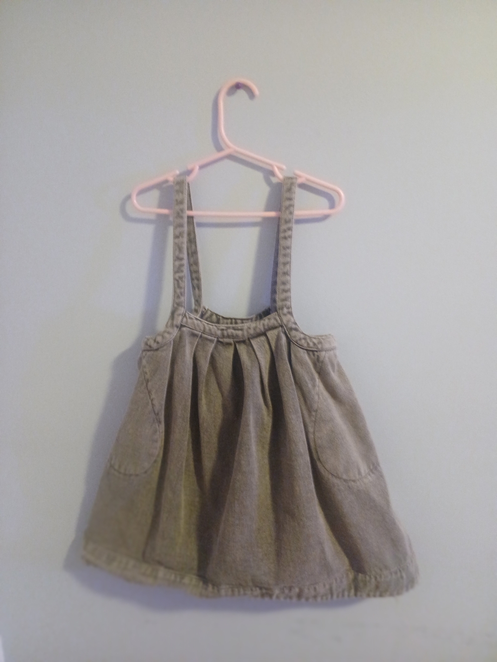 Sleeveless Pinafore Dress in Taupe